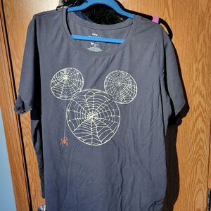 Gray T-Shirt with Spider Web Design
